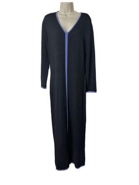 Colette Mordo for Sadimara Italy Knit Maxi Dress Medium Black Contrast Piping